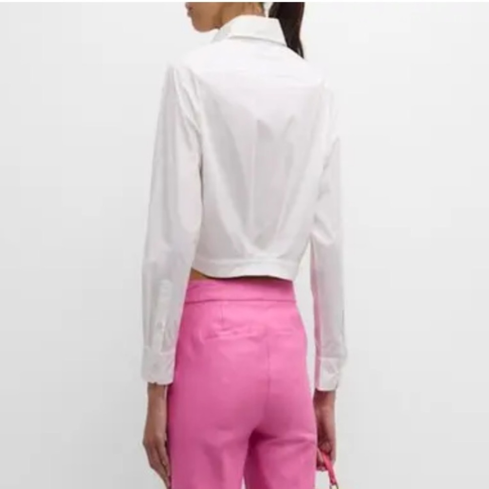 FRANCES VALENTINE Ellie Cropped Button-Front Shirt Size L - Picture 3 of 11